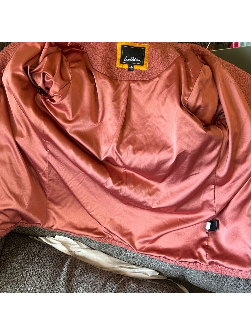 Sam Edelman Women's Cozy Sherpa Jacket in Dusty Rose size S - Picture 11 of 12